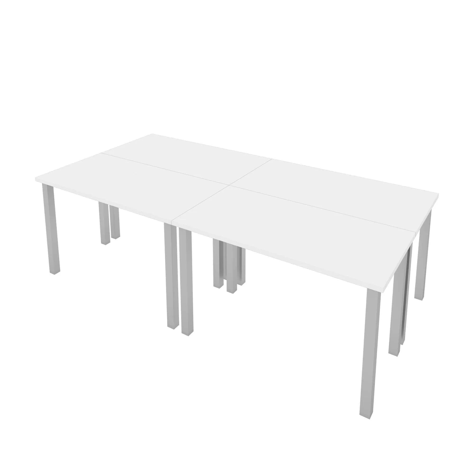 Universel 4-Piece Set Including 4 24″ × 48″ Table Desks with Square Metal Legs - Available in 3 Colours