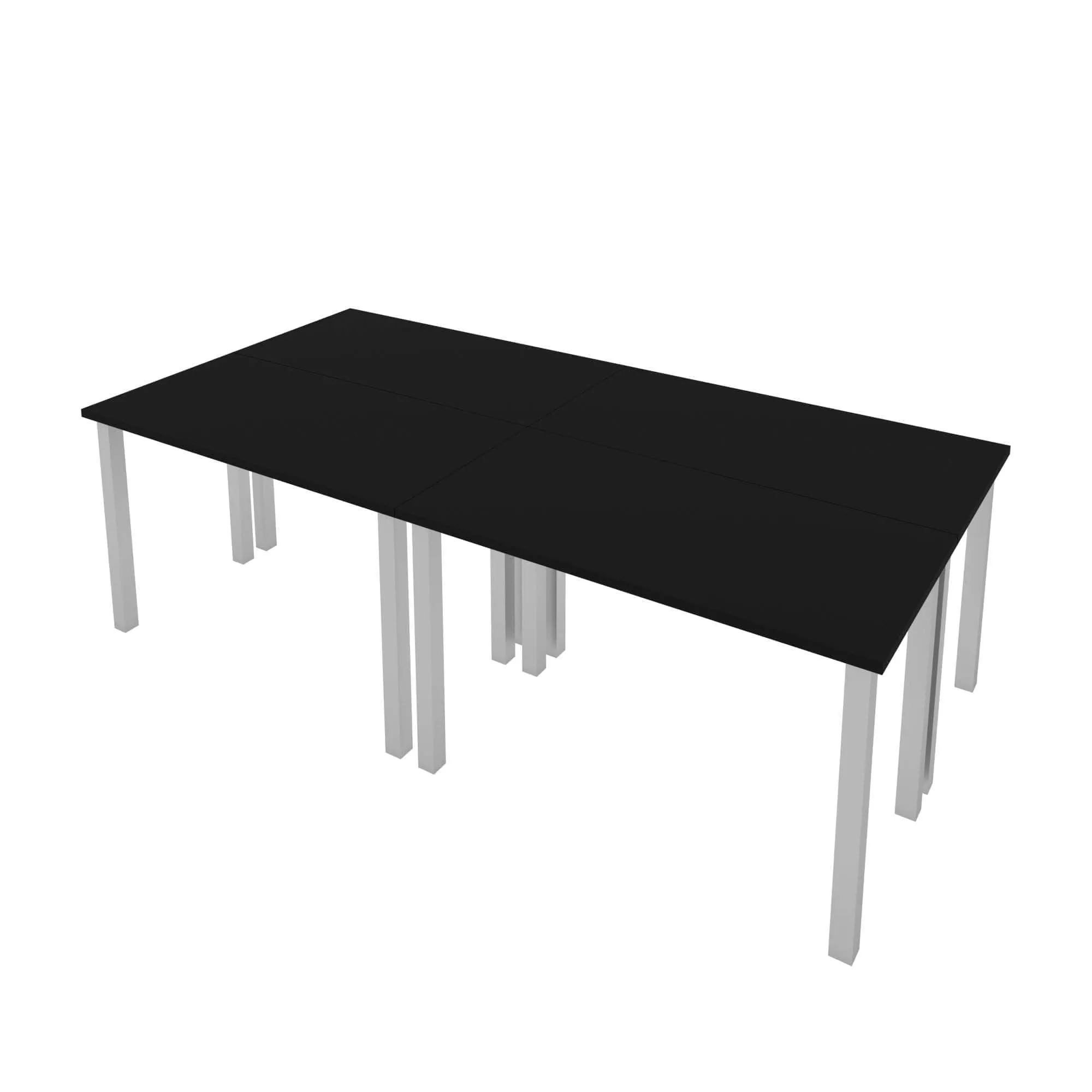 Universel 4-Piece Set Including 4 24″ × 48″ Table Desks with Square Metal Legs - Available in 3 Colours