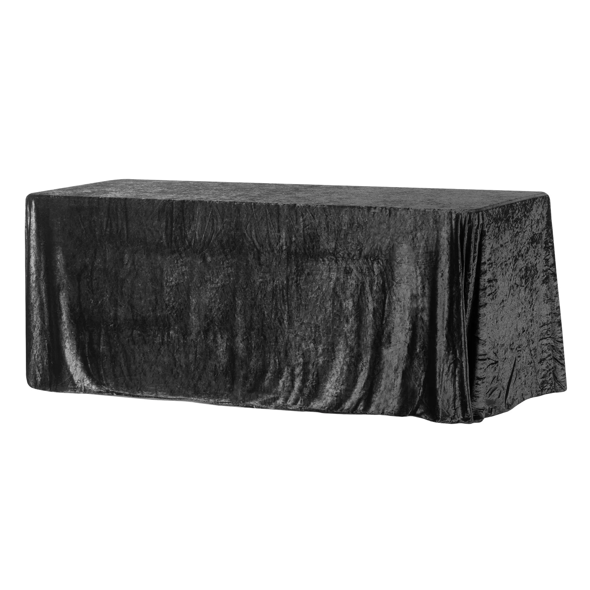 Velvet 90"x132" Rectangular Tablecloth - Black