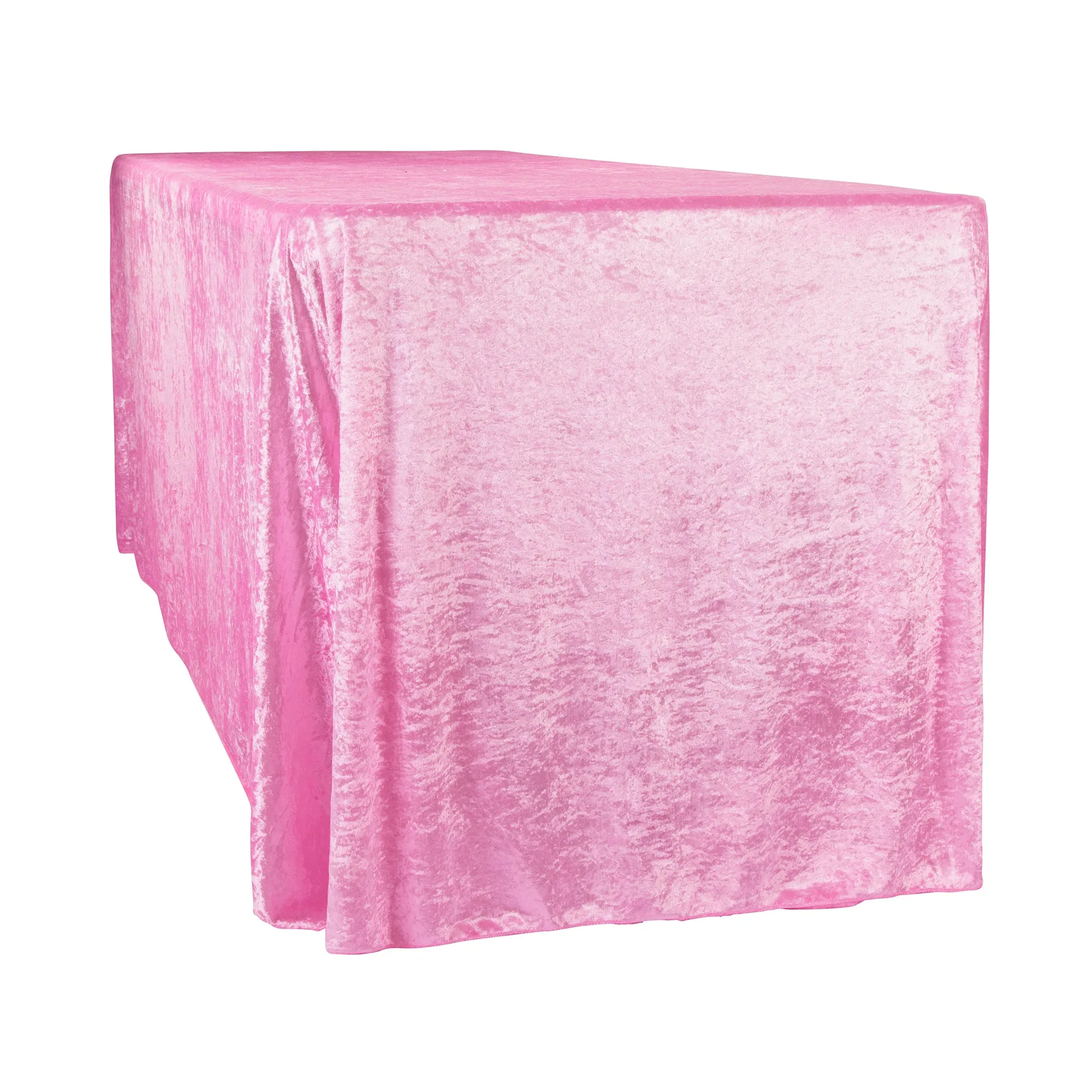 Velvet 90"x132" Rectangular Tablecloth - Pink