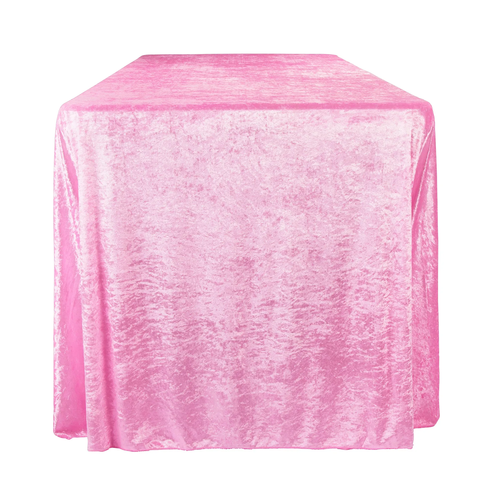 Velvet 90"x132" Rectangular Tablecloth - Pink