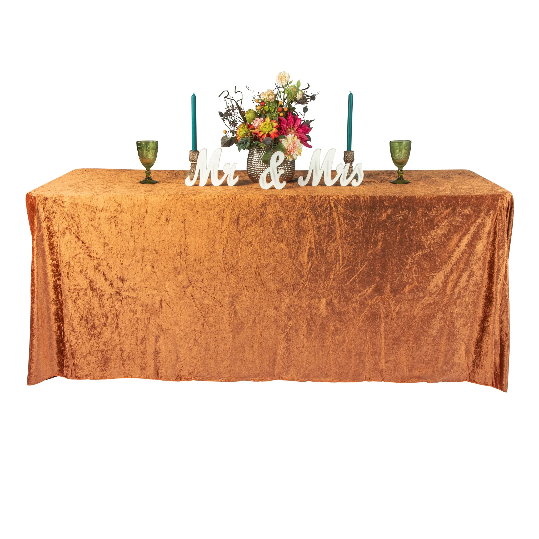 Velvet 90"x132" Rectangular Tablecloth - Terracotta