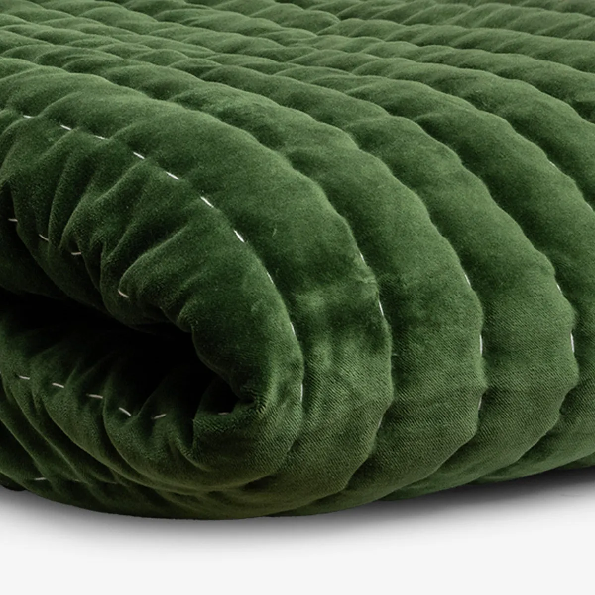 Velvet Quilted Throw (Green)