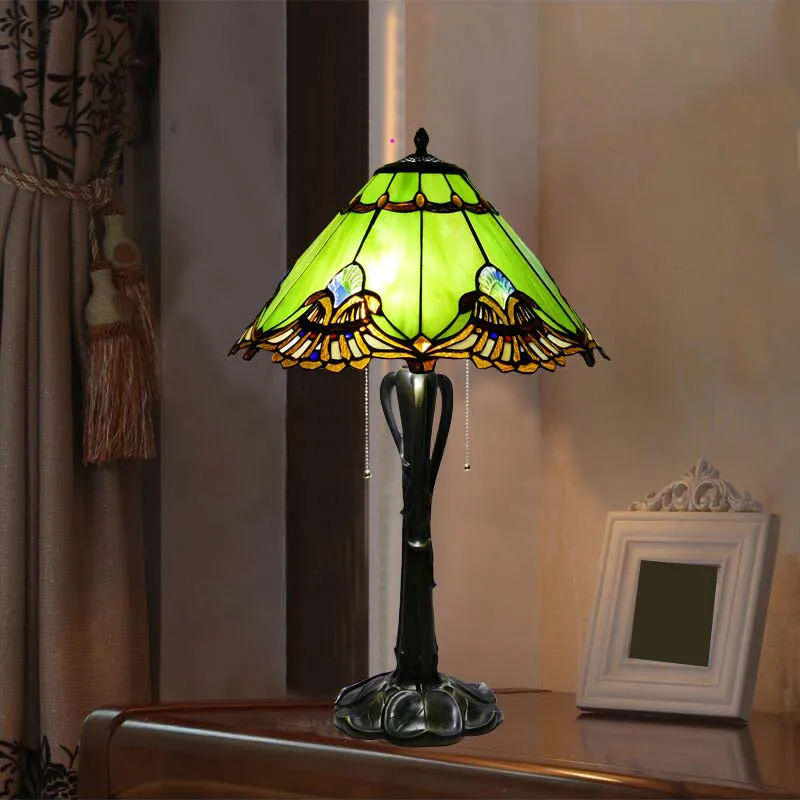 Victorian Cut Glass Cone/Dome Nightstand Lamp with Blossom Pattern
