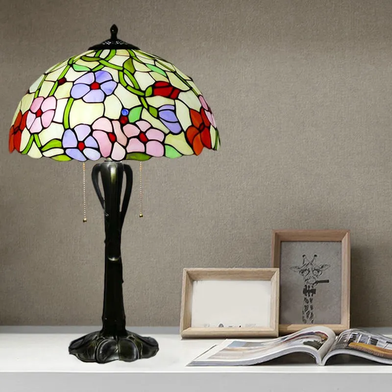 Victorian Cut Glass Cone/Dome Nightstand Lamp with Blossom Pattern