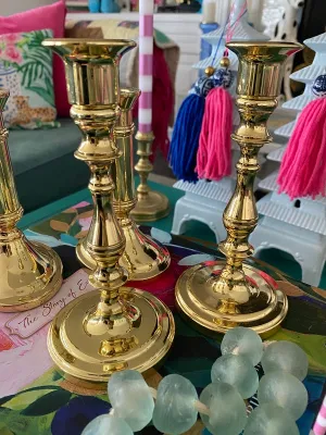 Vintage Brass Candleholders, Baldwin, 2 Pairs EACH SOLD SEPARATELY