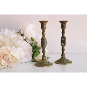 Vintage Brass Candlestick Holders