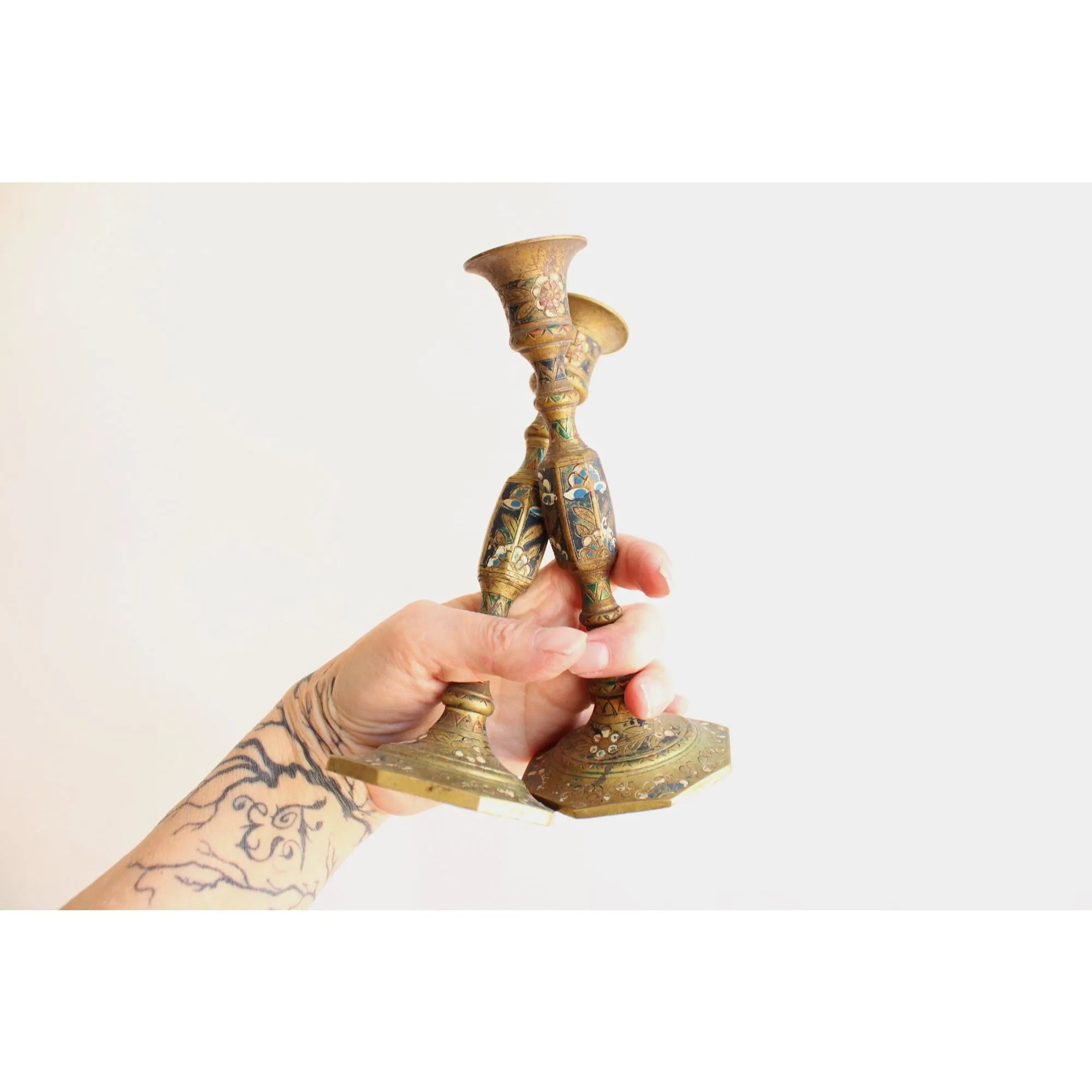 Vintage Brass Candlestick Holders
