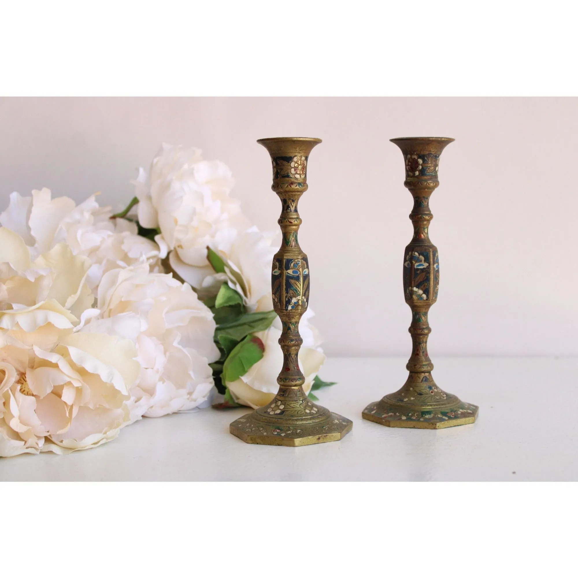 Vintage Brass Candlestick Holders