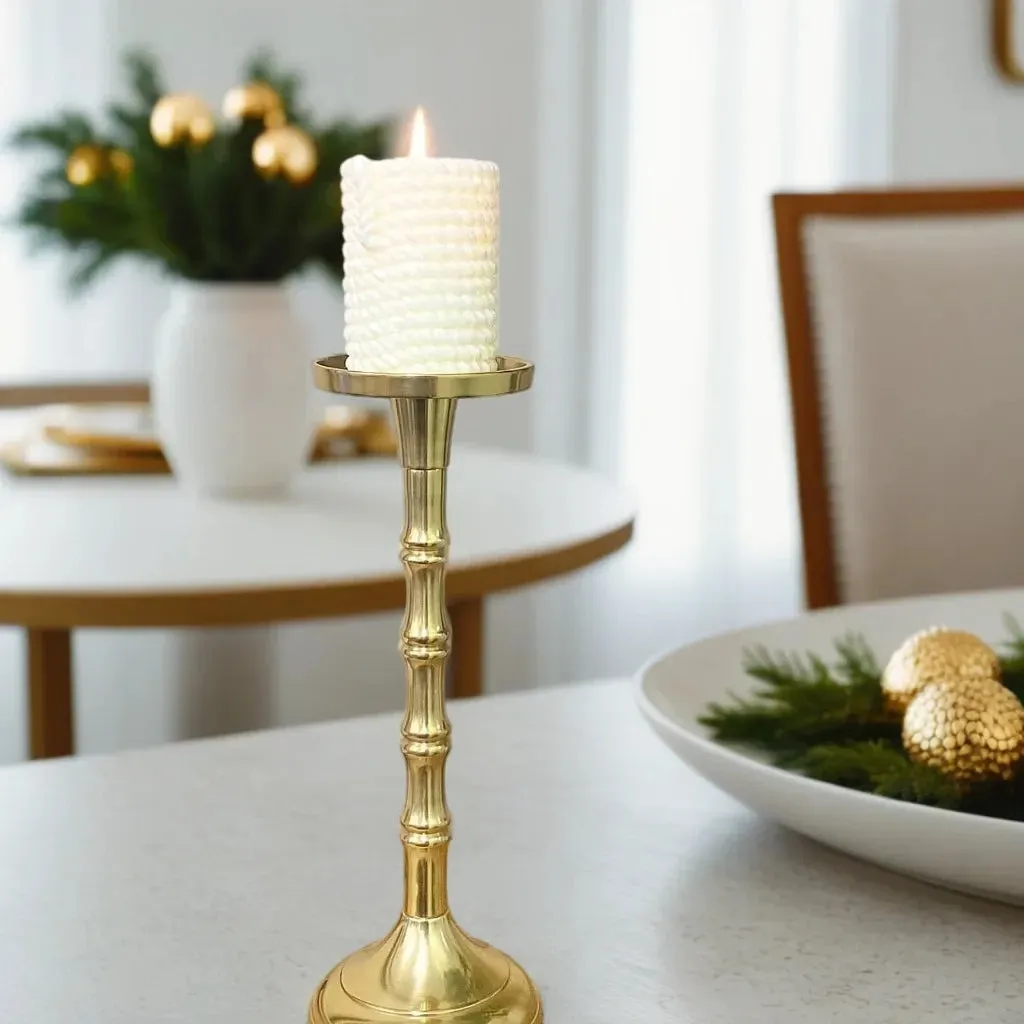 Vintage Brass Candlesticks for Pillar Candles 29cm