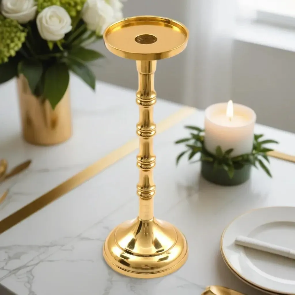 Vintage Brass Candlesticks for Pillar Candles 29cm
