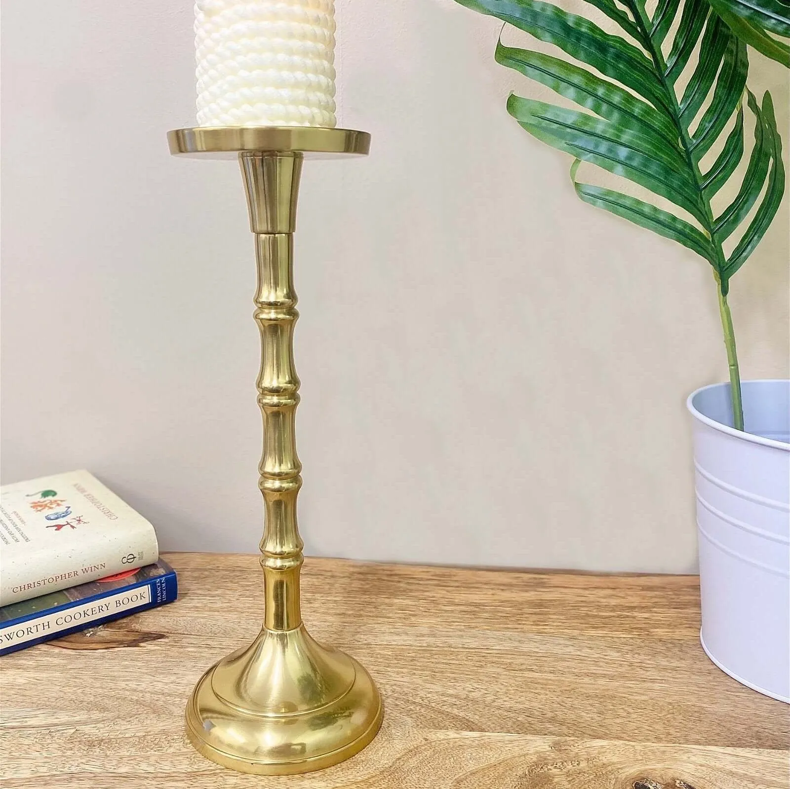 Vintage Brass Candlesticks for Pillar Candles 29cm