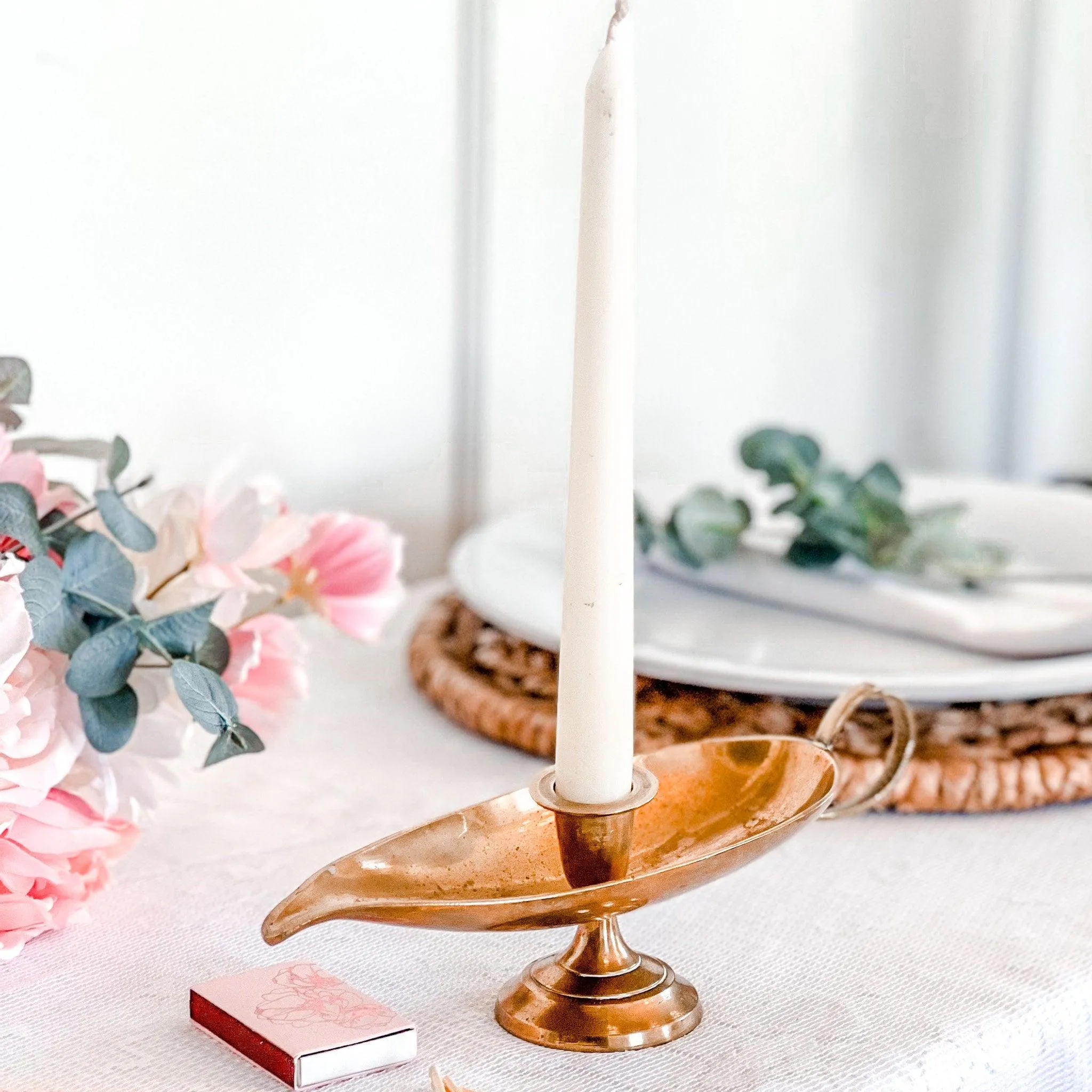 Vintage Brass Chamberstick Genie Lamp
