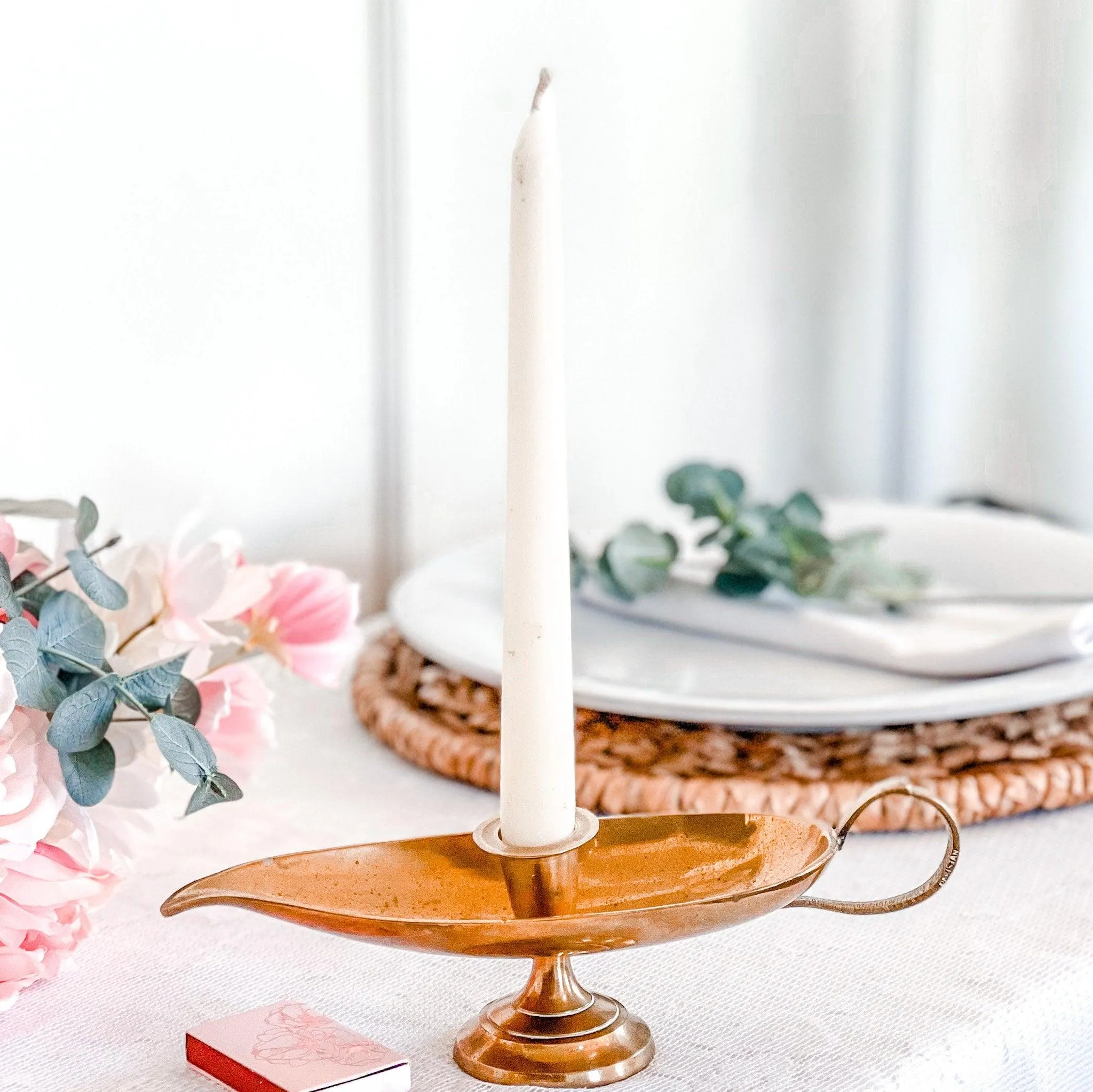 Vintage Brass Chamberstick Genie Lamp