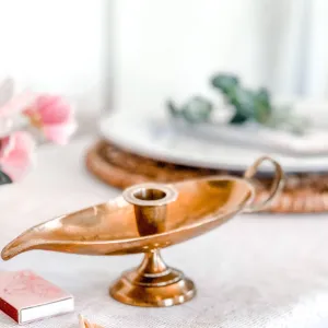 Vintage Brass Chamberstick Genie Lamp