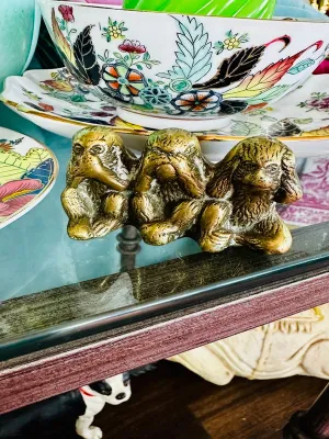 Vintage Brass Monkeys Figurine