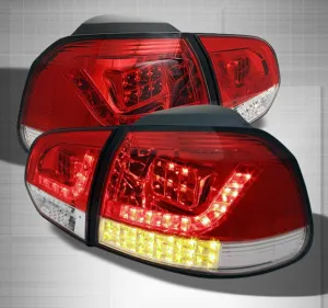 VW GOLF VI MK6 2009  R Style Red & Clear LED Taillight