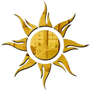 Wall1ders 1.5 Feet Sun Flower Gold, Mirror Stickers for Wall, Acrylic Stickers, Wall Mirror Stickers, Wall Stickers for Bedroom, Hall, Home Offices