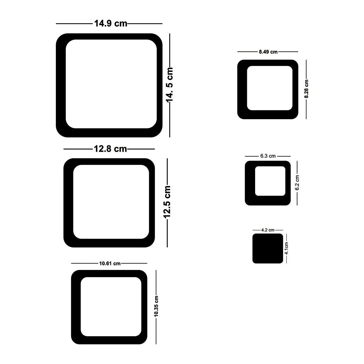 Wall1ders 30 Square Blue Six Size Square, Mirror Stickers for Wall, Acrylic Stickers, Wall Mirror Stickers, Wall Stickers for Bedroom, Hall, Home Offices