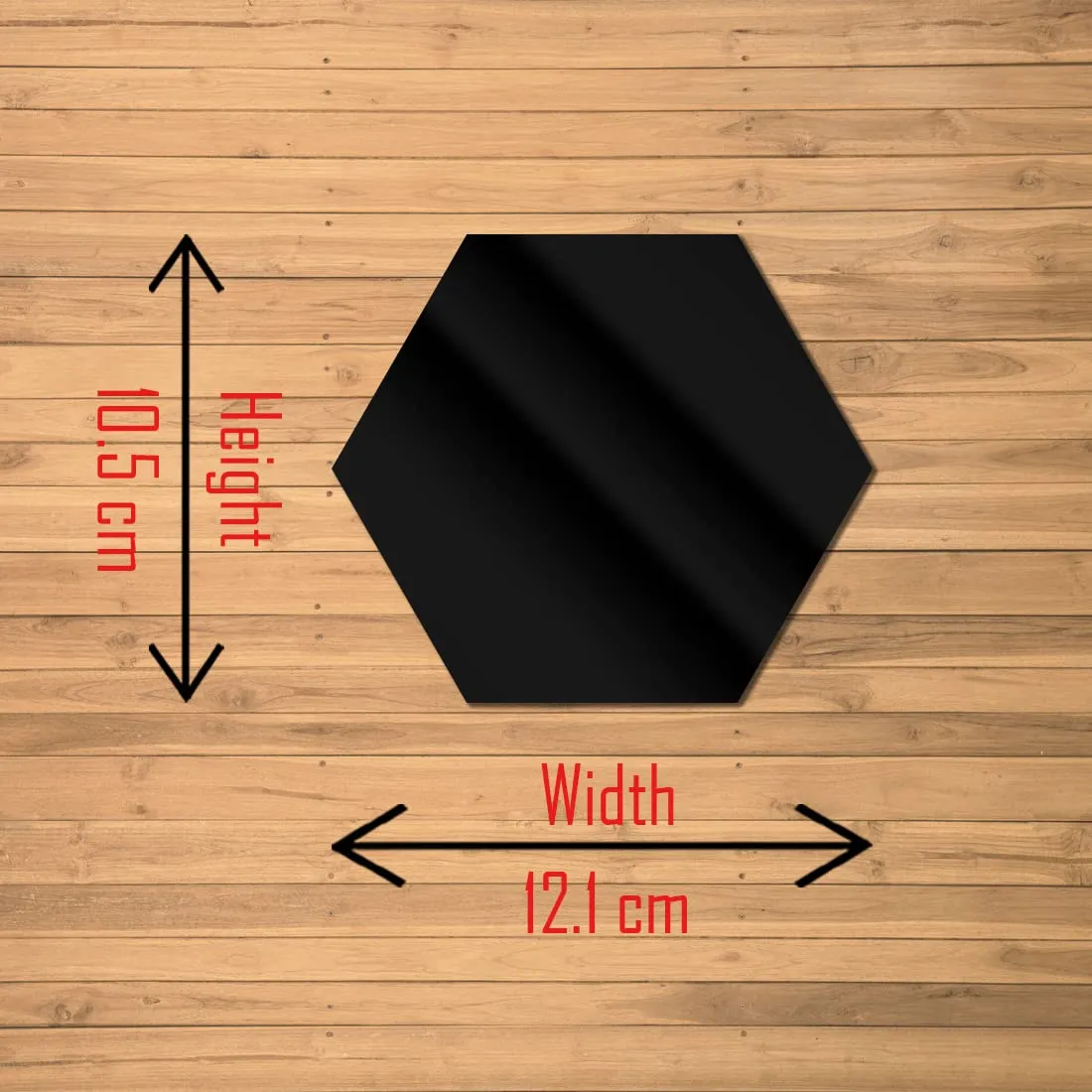 WallDaddy Acrylic Hexagon 3D Decorative Mirror Wall Sticker | Flexible Mirror for Wall (8HexagonBlack) Wall Sticker for Home