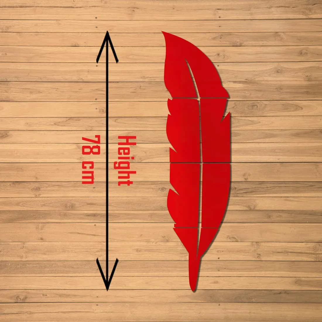 WallDaddy - Modern Plume Feather Style Acrylic Mirror Wall Stickers Home Decoration Home Decor 3D Feather Mirror Surface Wall Sticker (PlumeFeatherRed)