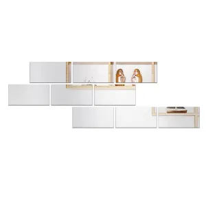WallDaddy Self Adhesive Mirror Wall Stickers | Pack of (9 Big Frame Silver) 3D Acrylic Decorative Mirror Stickers, Mirror for Wall | Home | Bedroom | Bathroom | Kitchen | Festivals Decoration