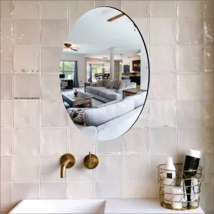 WallDaddy - Self Adhesive Wall Mirror Stickers Big Size (30x20) Cm Frameless Mirror for Wall Stickers | Mirror for Bathroom | Bedroom | Wash Basin Flexible Mirror Sheets for Wall (Mm-OvalMirror)