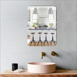 Walldaddy - Self Adhesive Wall Mirror Stickers Big Size (30X20)Cm | Mirror For Bathroom | Bedroom | Wash Basin Flexible Mirror Sheets For Wall (B-Curve)(Rectangular, Unframed) - Plastic