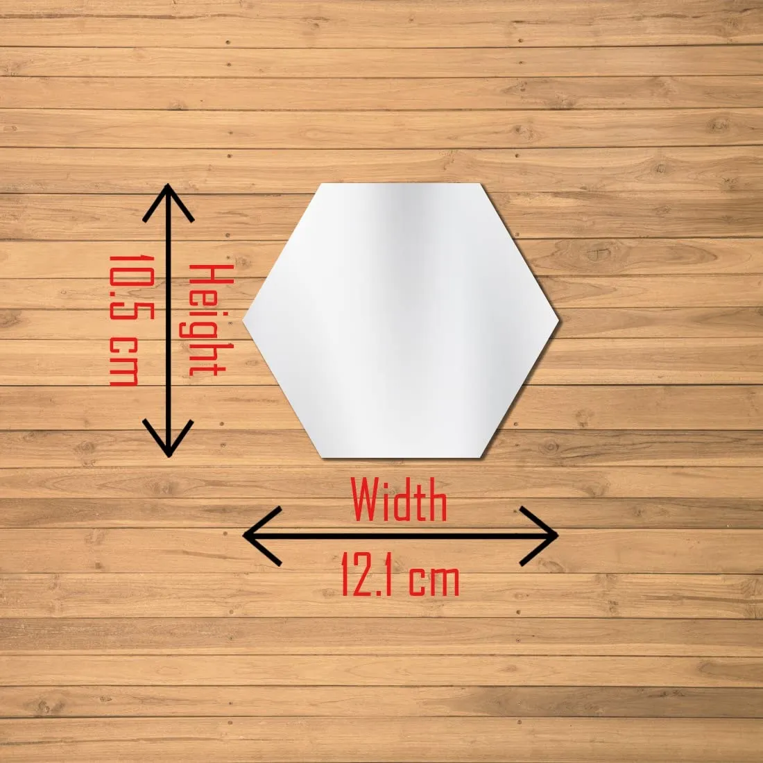 WallWear Mirror Stickers for Wall HEXAGON7SILVER Decorative 3D Wall Stickers for Drawing,Kitchen,Office,Bed Room etc. Pack of(7) BK- HEXAGON7SILVER,Size(12x10) cm