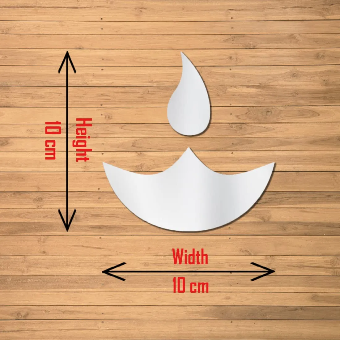 WallWear Plastic Finish Acrylic Sticker | 3D Decorative Mirror Wall Sticker | Flexible Sticker (9 Diye Silver) Mirror for Wall