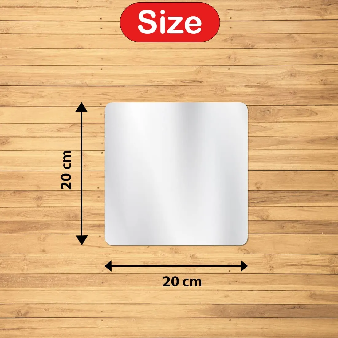 WallWear Self Adhesive Plastic Oval Mirror for Wall Stickers (30x20) cm Frameless Flexible Mirror for Bathroom | Bedroom | Living Room (NK| Triple Huge Sqaure) Mirror Wall Decor