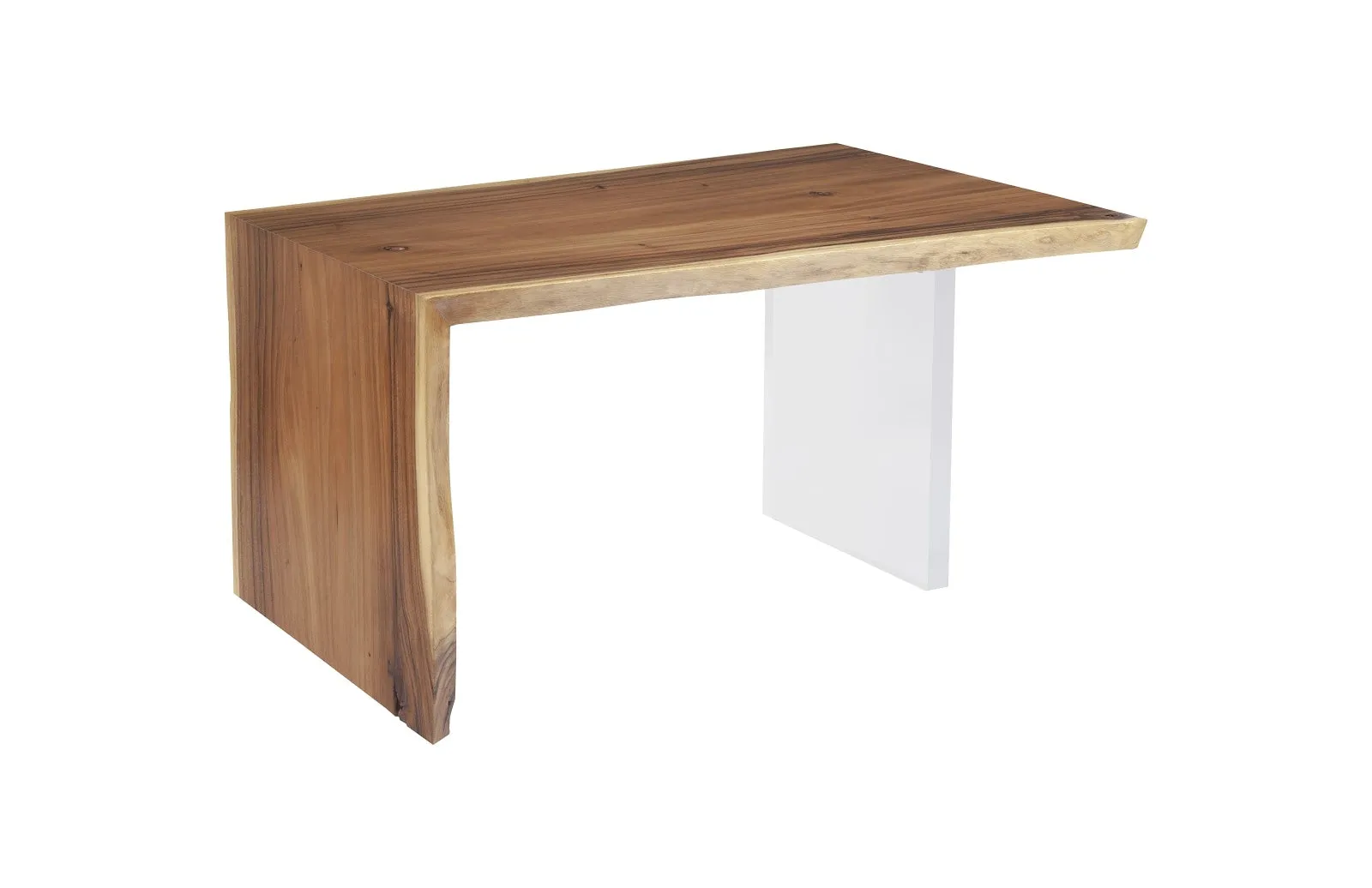 Waterfall Desk Natural, Acrylic Leg