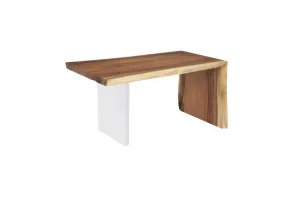 Waterfall Desk Natural, Acrylic Leg