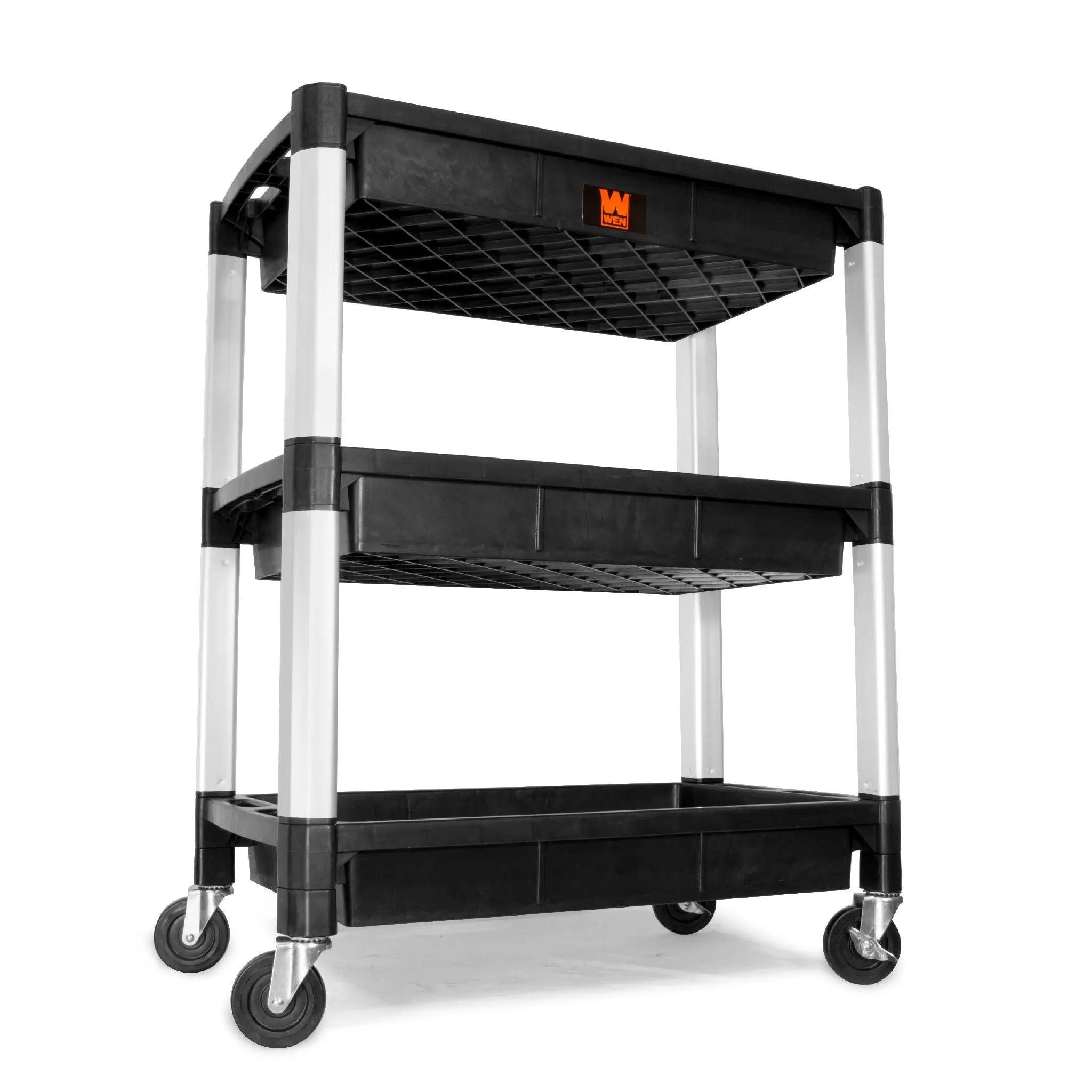 WEN 73163 Three-Tray 300-Pound Capacity Triple Decker Service and Utility Cart