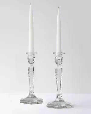Wheel Cut Glass Candlesticks