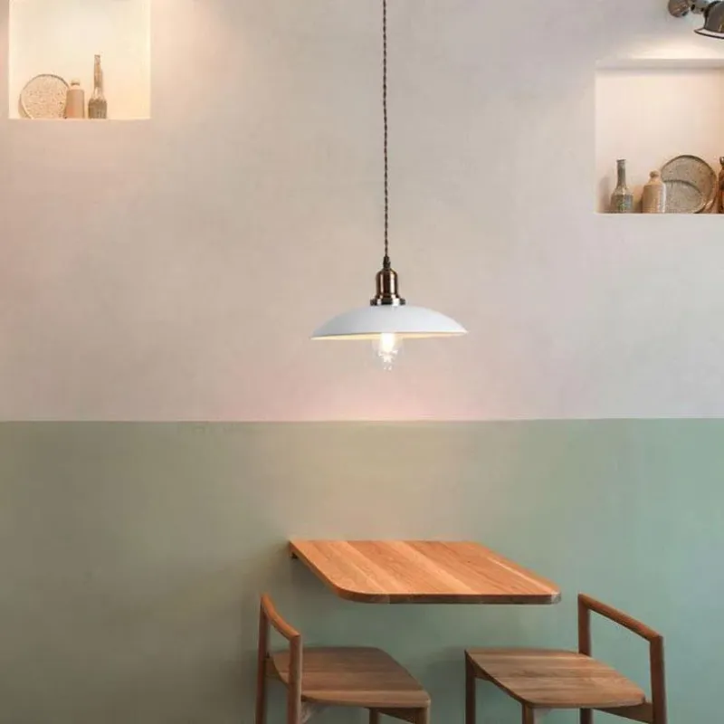 White & Brass Retro Pendant Lamp