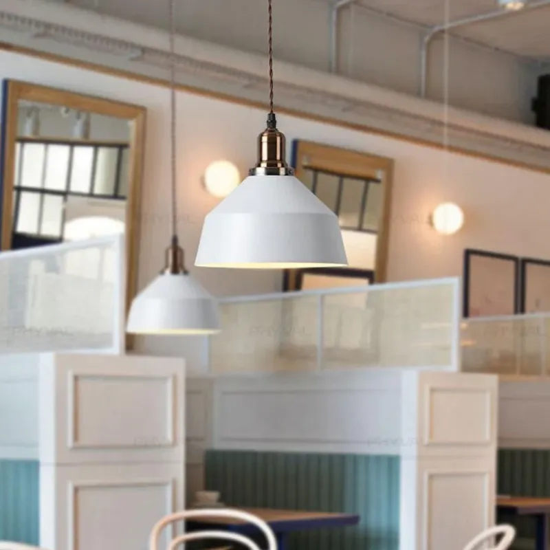 White & Brass Retro Pendant Lamp