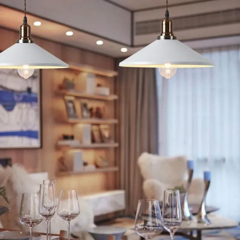 White & Brass Retro Pendant Lamp