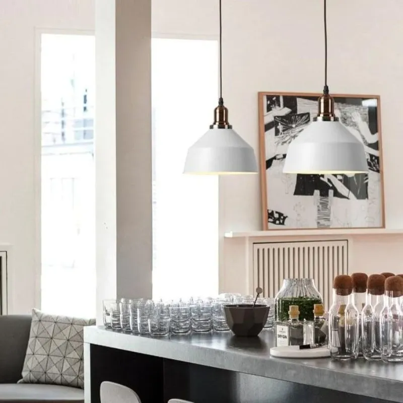 White & Brass Retro Pendant Lamp