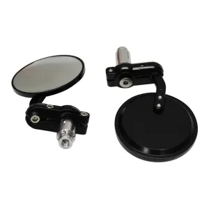 WHITES HANDLEBAR BAR END MIRRORS PAIR BLACK