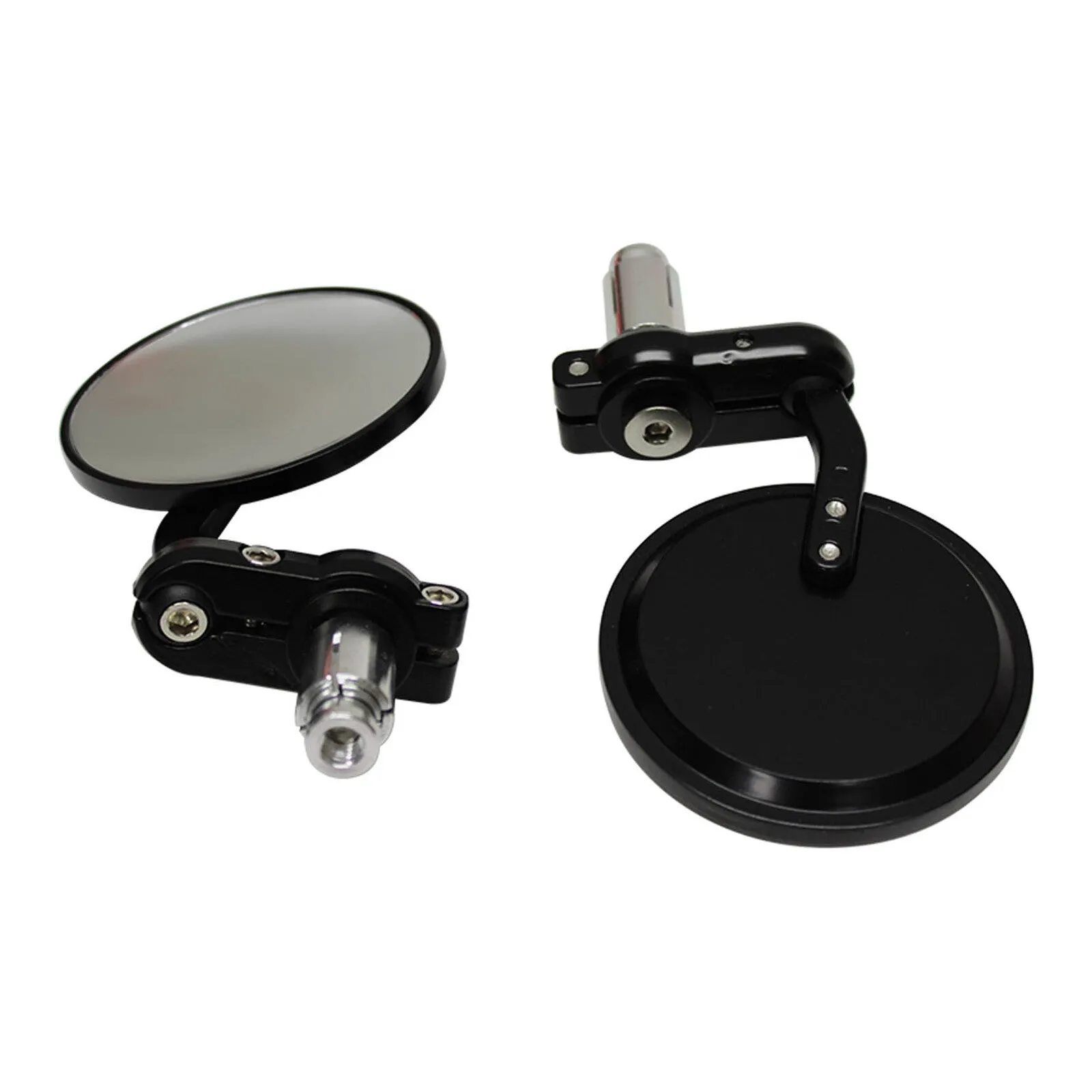 WHITES HANDLEBAR BAR END MIRRORS PAIR BLACK