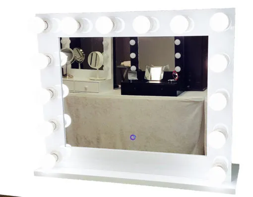 Wide Lighted Hollywood Mirror with Dimmer :: IMPACT Series