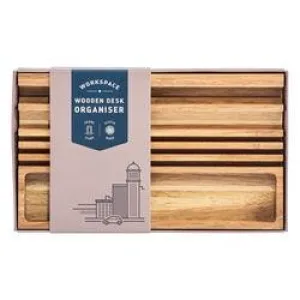 Wooden Desk Organiser With Phone Stand