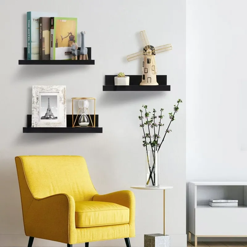 Wooden Floating Shelves, Set of 5, Multiple Sizes
