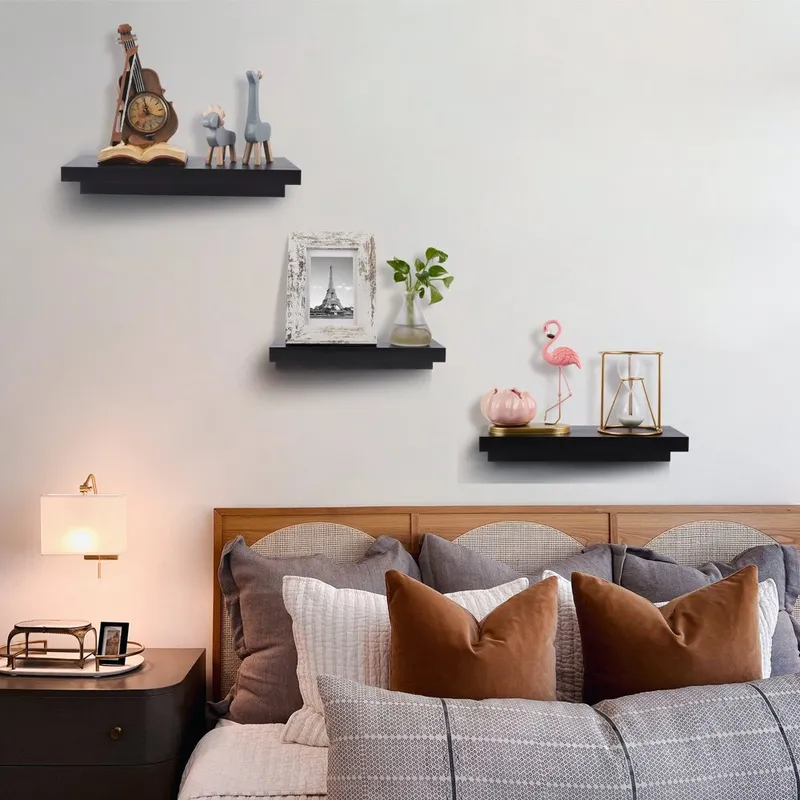 Wooden Floating Shelves, Set of 5, Multiple Sizes