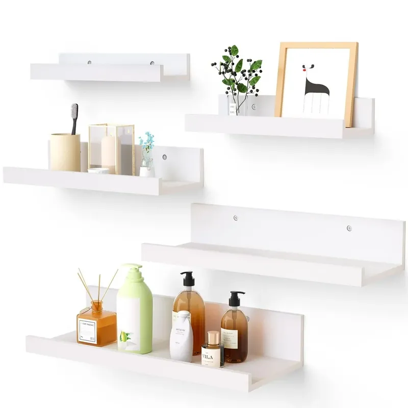 Wooden Floating Shelves, Set of 5, Multiple Sizes