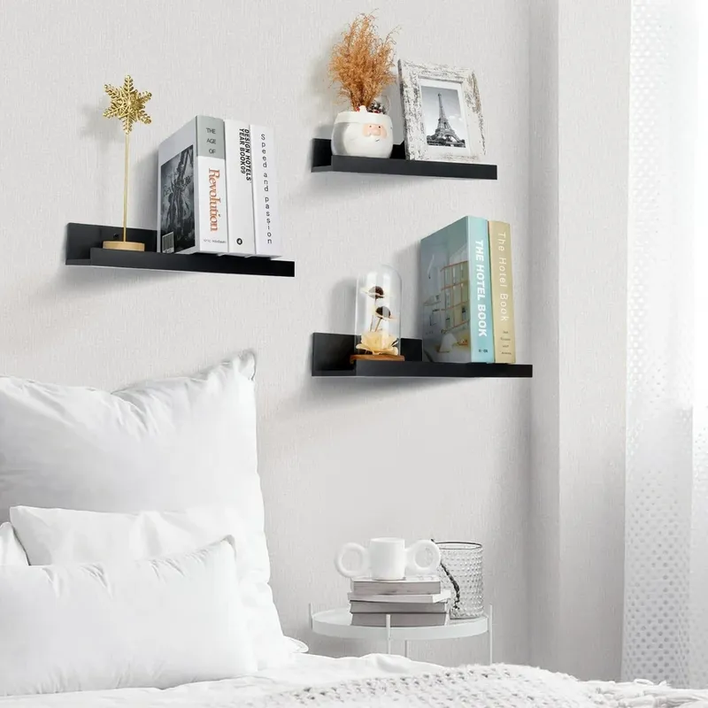 Wooden Floating Shelves, Set of 5, Multiple Sizes
