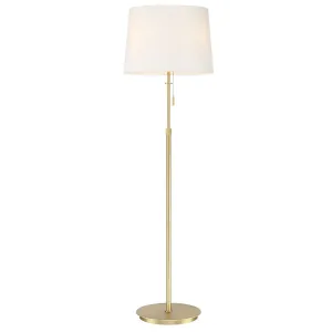 X3 Floor Lamp in Satin Brass with White Shade