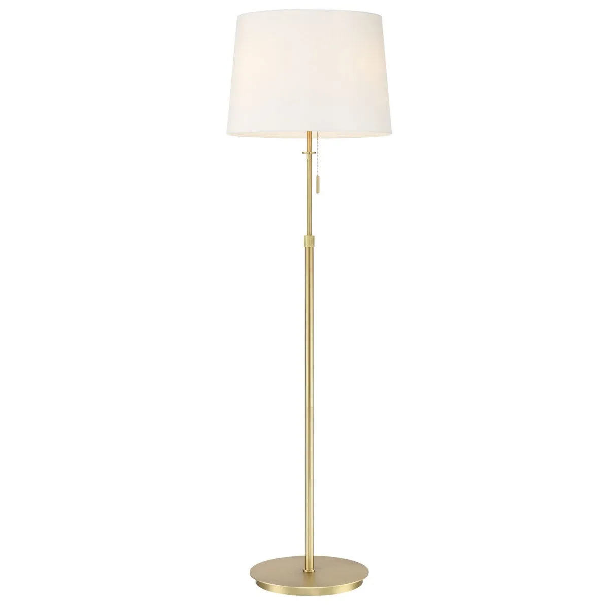 X3 Floor Lamp in Satin Brass with White Shade