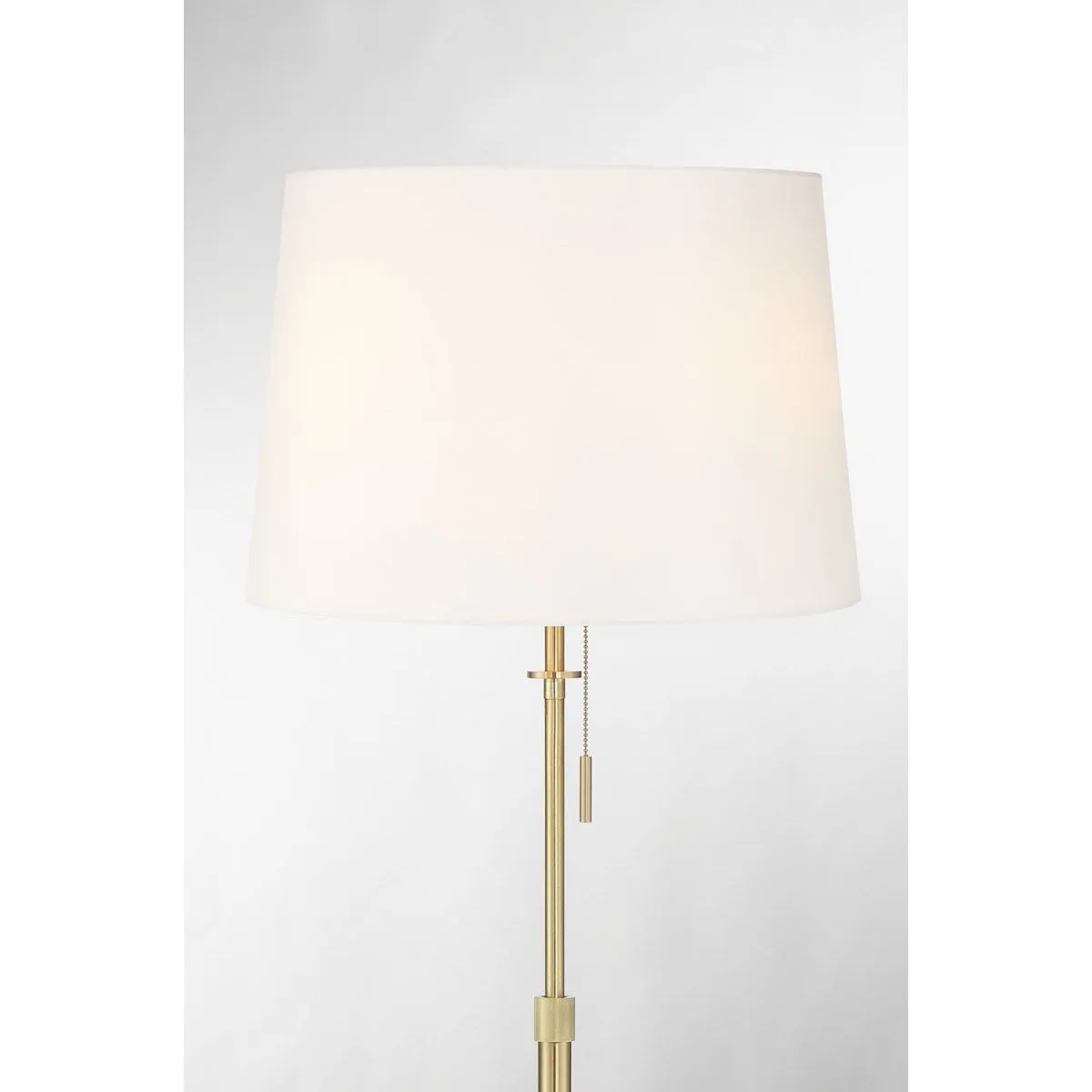 X3 Floor Lamp in Satin Brass with White Shade